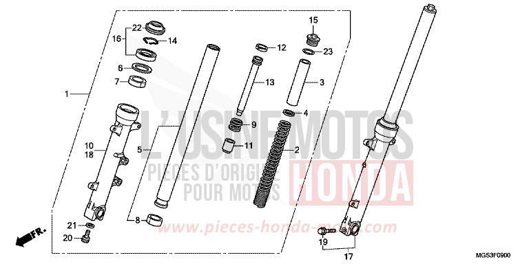 GABEL, VORNE von NC700X DCT DEGITAL SILVER METALLIC (NHA30) von 2013
